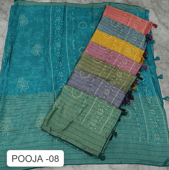 Pooja 08 By Kalpatru Printed Dola Silk Sarees Wholesale Price In Surat